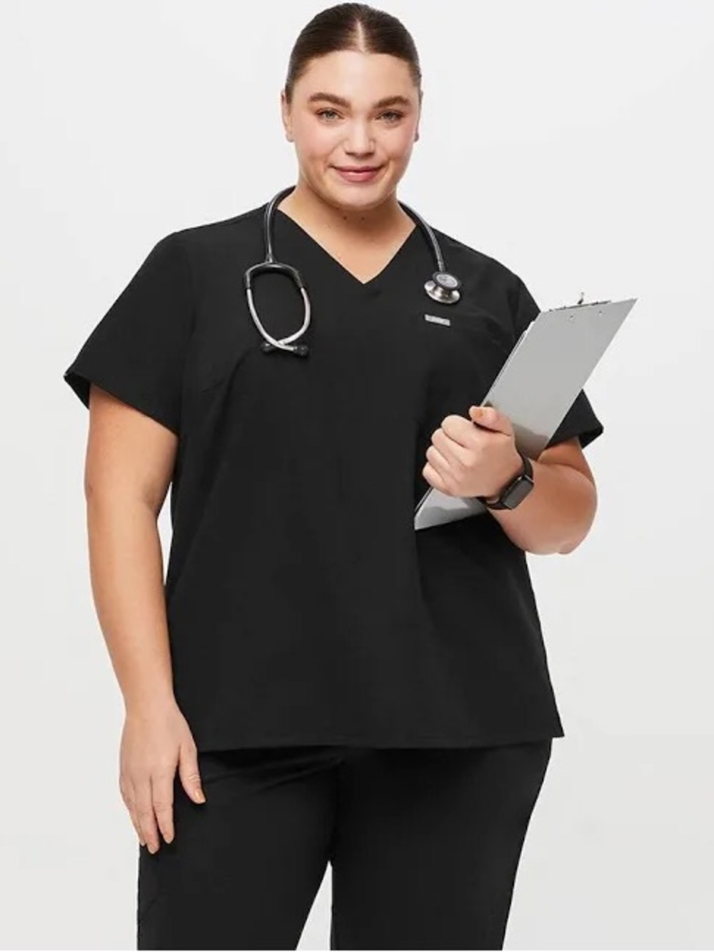 FIGS Catarina One-Pocket Scrub Top Black - Size XL
